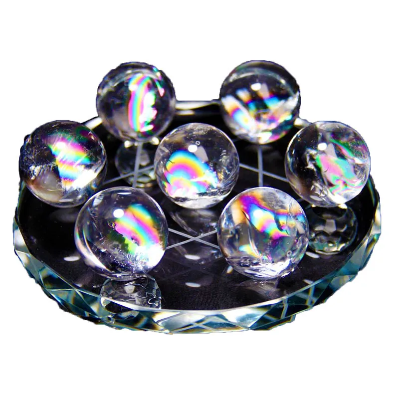 

Natural Aurora Crystal Sphere Seven Star Array Feng Shui Home Decoration