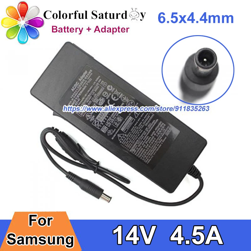 

Original AD-6314T Power Adapter 14V 4.5A For SAMSUNG LCD MONITOR S22D360H S23B300B S19A450BR S19B150N S23A550 S23A300 Charger