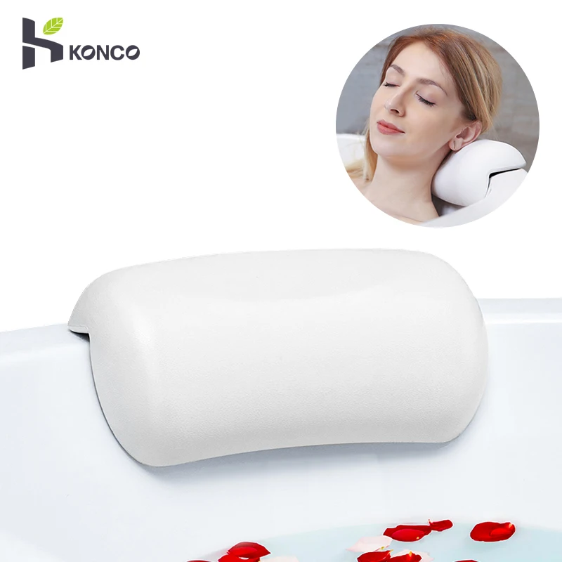 Konco Bathtub Pillow Non-slip Bathtub Headrest Soft Waterproof Bath Pillows with Suction Cups Bathroom Accessories