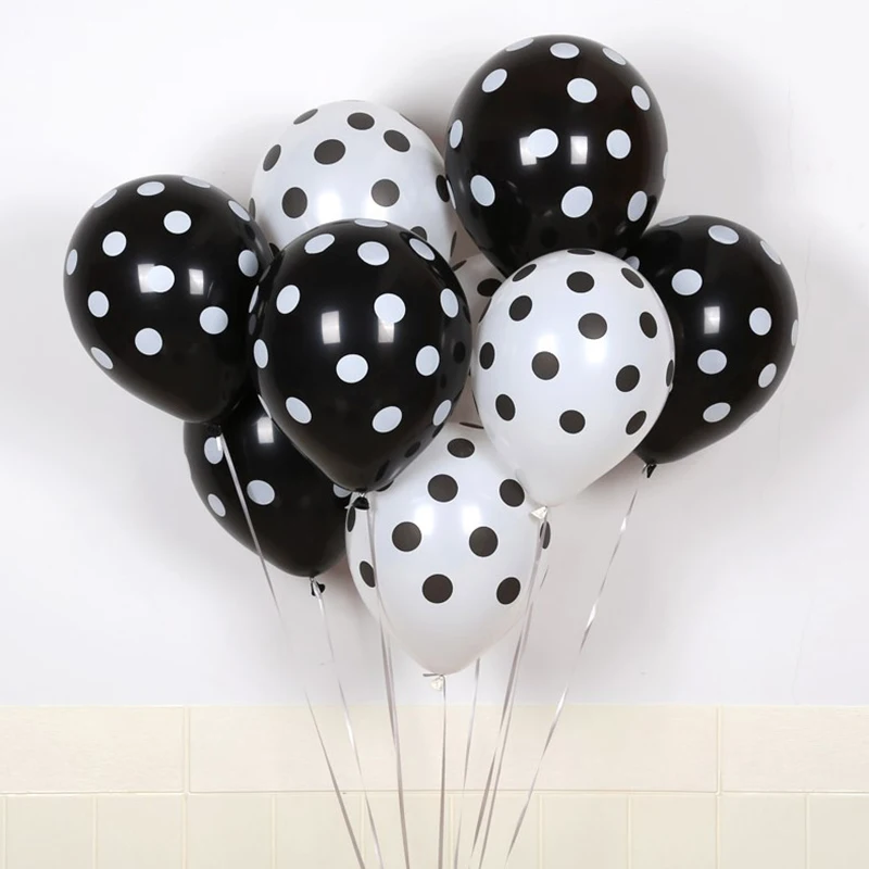 White Black Dot Balloon Baby Birthday Party Wedding Decoration Colorful Dot Latex Helium Balloons Festival Decor Toy Supplies