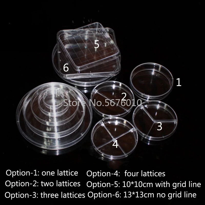 10pieces/pack All Sizes Lab Disposable Sterile Plastic Petri Dishes Culture Plates Bacterial Yeast