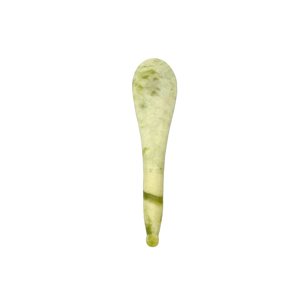 

Light Green Xiuyan Jade Gua Sha Spoon Shape Acupuncture Pen to Massage Your Eye