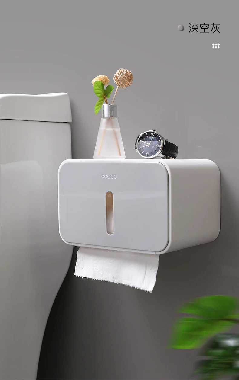 Toilet paper box toilet paper towel toilet paper rack toilet household hole free creative waterproof paper reel paper barrel