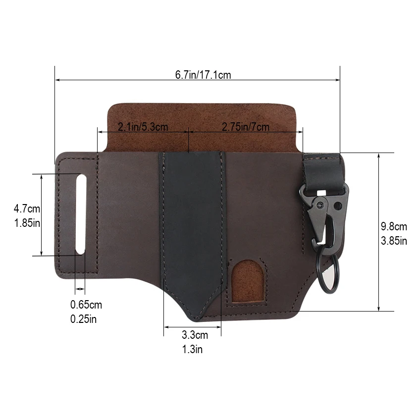 EDC Leather Sheath, Belt Organizer, Belt Holder, Leather Knife Sheath, Multitool Sheath Pouch, Flashlight Holder Bag