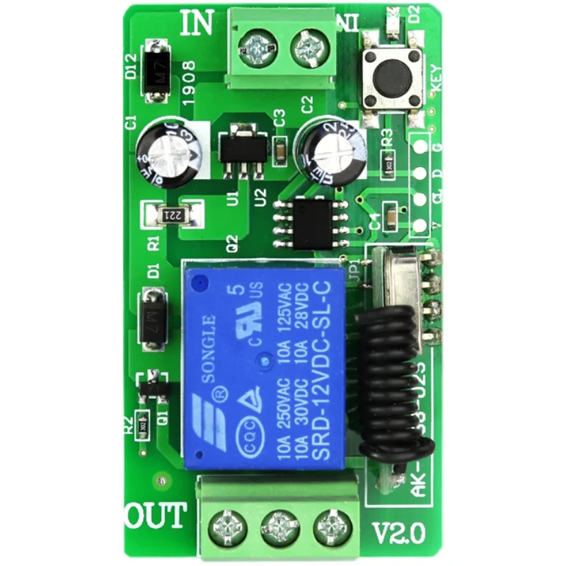 2000 м дальнего действия DC12V 24V 1CH RF промышленный беспроводной пульт дистанционного управления релейный переключатель света/лампа/окно/гаражные двери жалюзи