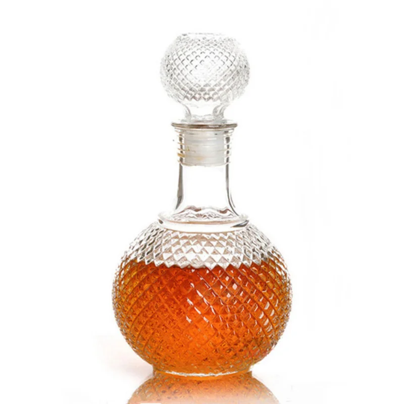 1PC Newest 250ml 500ml 1000ml Crystal Whiskey Wine Shot Glass Bottle with Cap Stopper Drinking Bar Decanter Crystal Bottle
