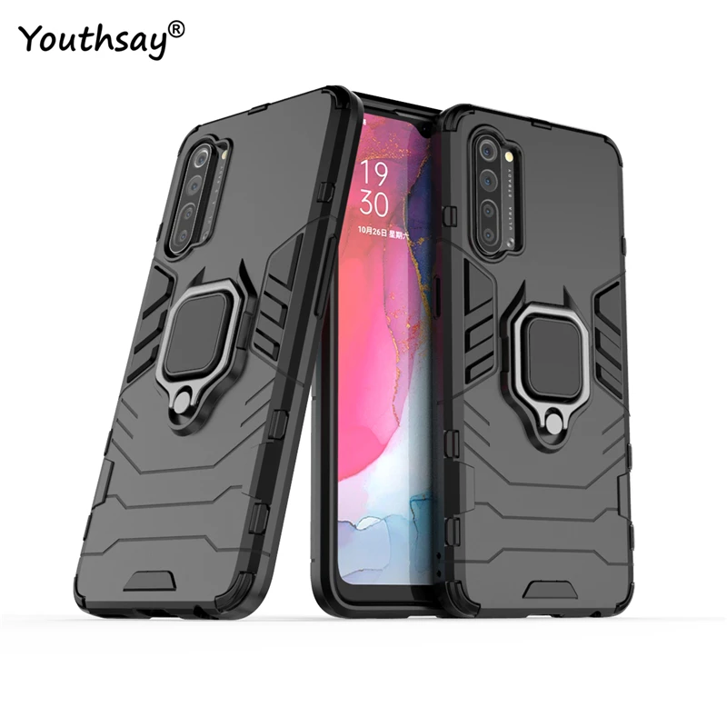 Защитный чехол для Oppo Reno3, чехол для Oppo Reno 3, чехол, броня, оболочка, Fundas, кольцо на палец, робот, резиновый чехол для Oppo Reno 3 Pro