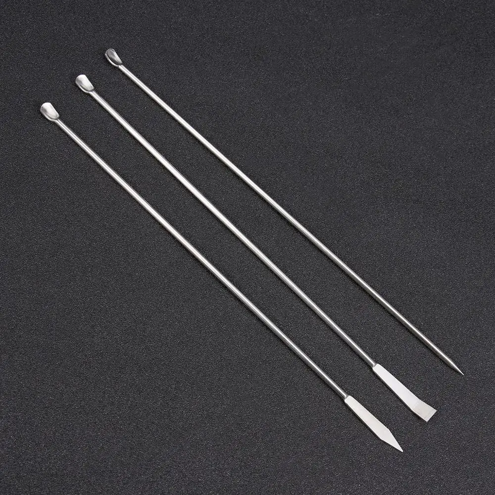 Stainless Steel Reagent Spoon Micro Laboratory Sampling Premium Experiment Sampling Spoon Medicine Spoon Reagent Spoon 3PCS