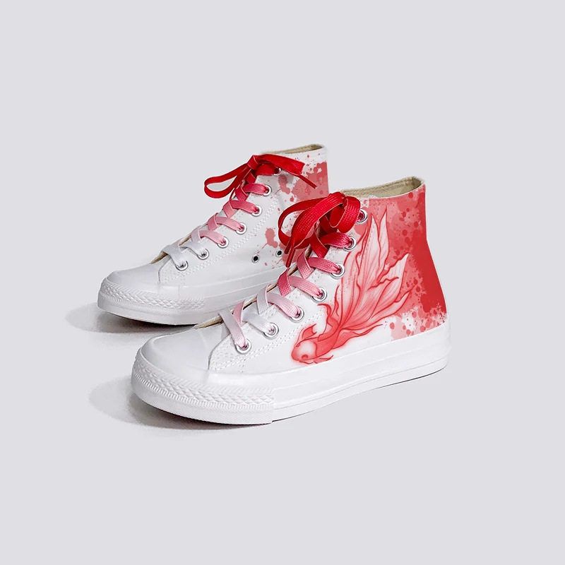 Amy and Michael Fashion Designers Sneakers Fantastic Unique Hand Painted Canvas Shoes High Tops Ladies Woman Vulcanize Shoes