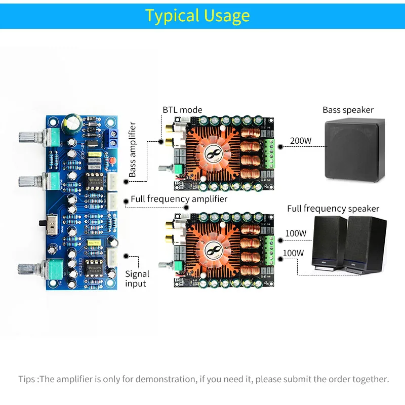 UNISIAN 2.1channels Low Pass Bass Filter PreAmplifier Board NE5532 Op-amp HIFI audio Pre-amplifier 2.1 tone board for Amplifier