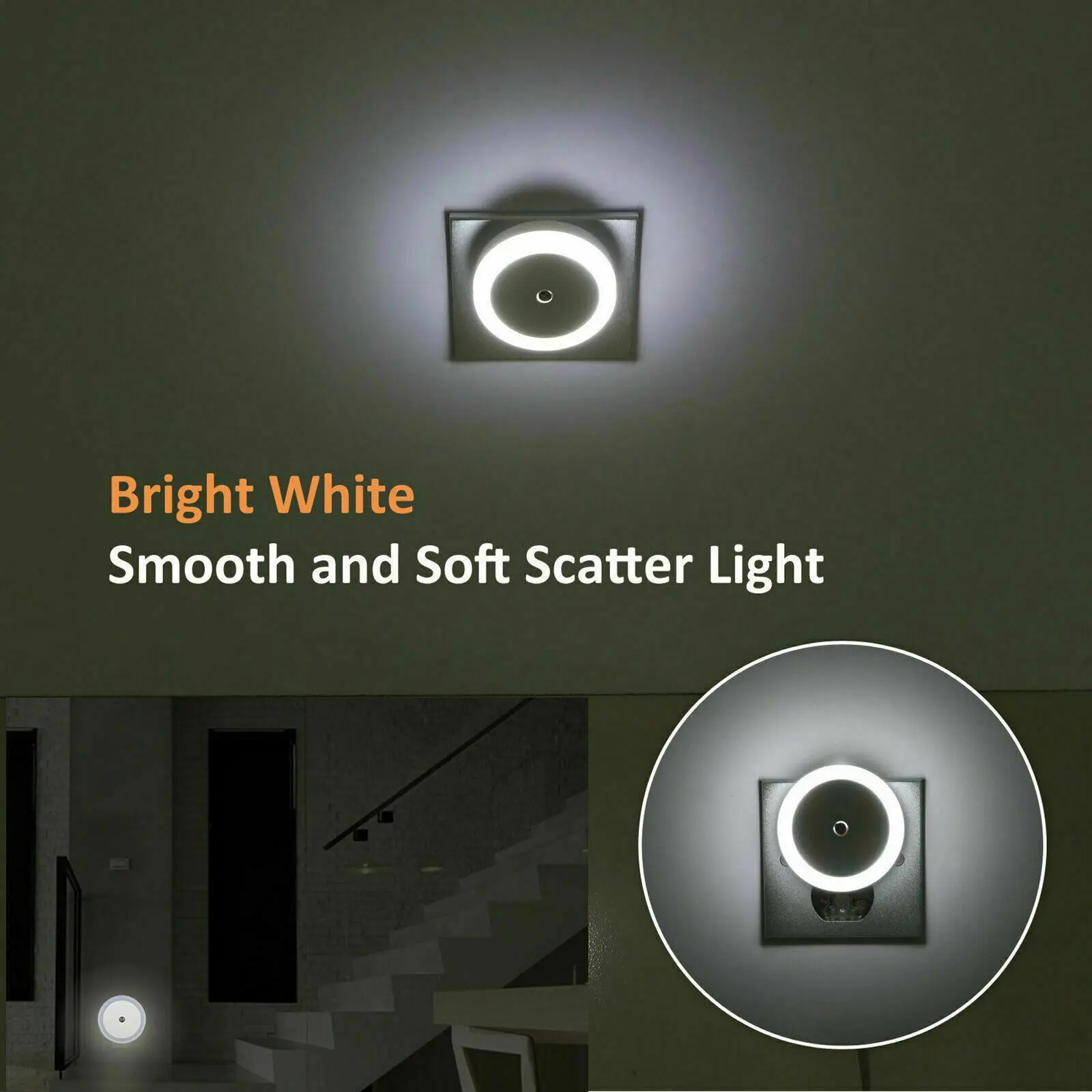 Mini lámpara LED de noche con Sensor automático, luz de pared enchufable para dormitorio, habitación de niños, pasillo, escaleras, UE/EE. UU., 110V,