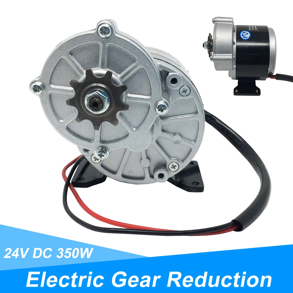 MY1016Z3 DC Scooter Motor 24V 36V Brushed Gear Motor 350W High 380Rpm with Sprocket 9 Teeth Pitch 12.7mm for Electric Bike