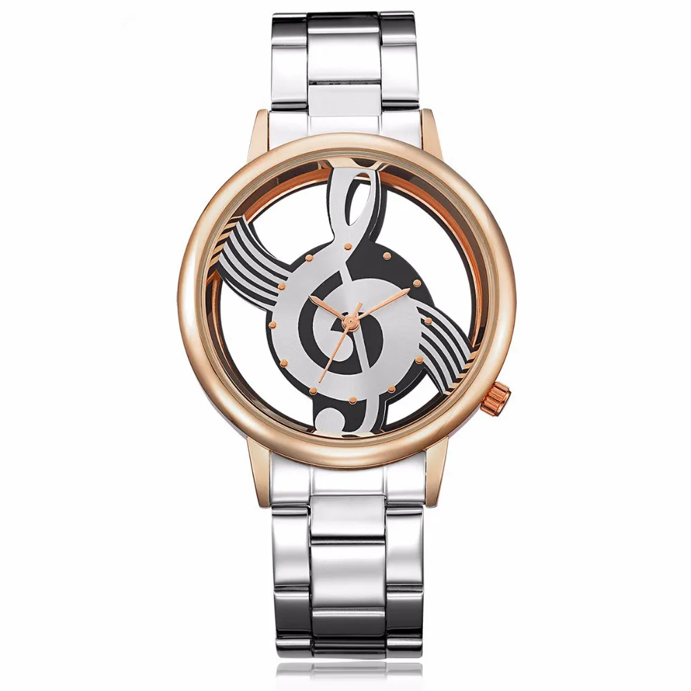 Women Watches Ladies Watches Fashion Transparent Watches Women Music Note Watches Women Stainless Steel Quartz Watches Hodinky