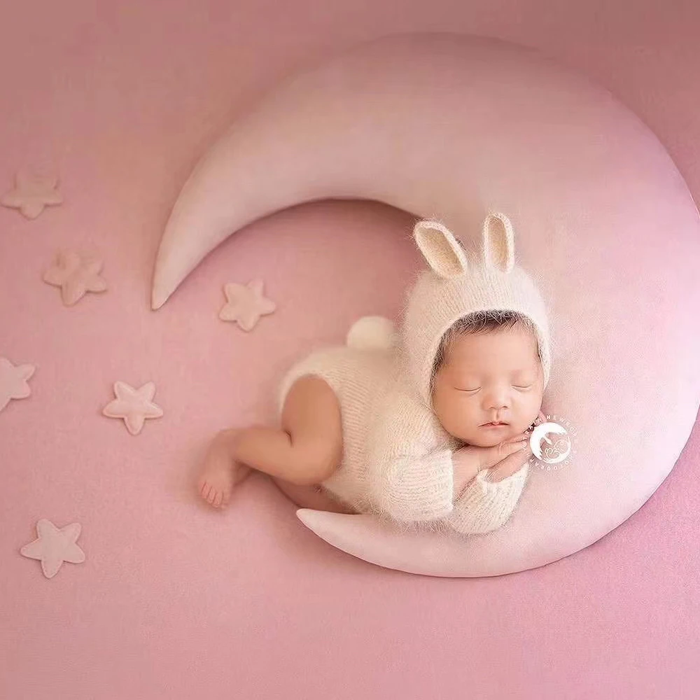 Newborn Photography Outfit Cute Mink Fleece Bunny Outfits Baby Photo Costume Girl Boy Bebes Accesorios Recien Nacido Clothes Set