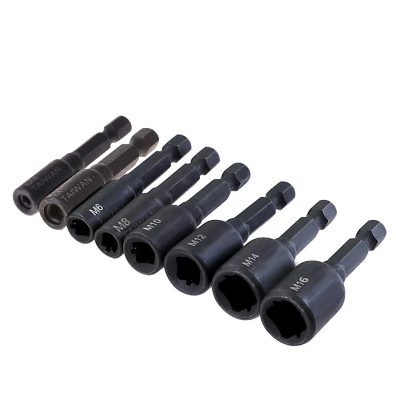 Tap Socket Collet Wrench M4-16 Machine Die Socket Adapter Hex Shank Square Driver Thread Screw Tapping Chuck for machine K0AA