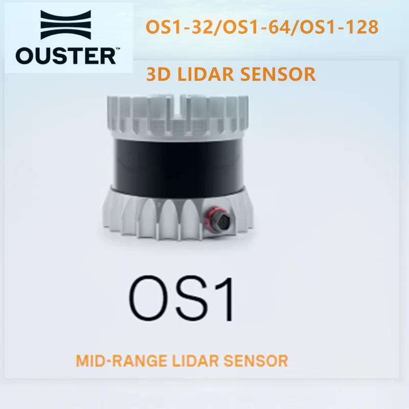 3D lidar Ouster Mid-Range High-Resolution Imaging Lidar  OS1 32/64 /128 lines for autonomous delivery Autonomous driving