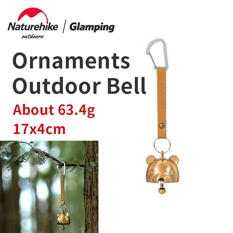 Naturehike Outdoor Little Bear Bell Backpack Tent Car Atmosphere Lovely Pendant Travel Picnic Party Decorate Brass Wind Chime