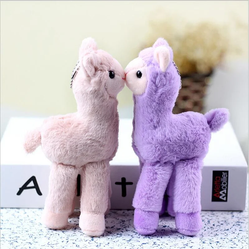 1PCS Cute Alpaca Llama Grass Mud Horse Small Plush Toys Stuffed Pendant Backpack Doll For Children's Toy Christmas Gift 18CM