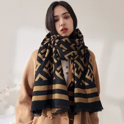 2021 Cashmere Scarf Women Autumn And Winter Warmth Printing Letter Scarf Elegant Ladies Scarf Shawl Women