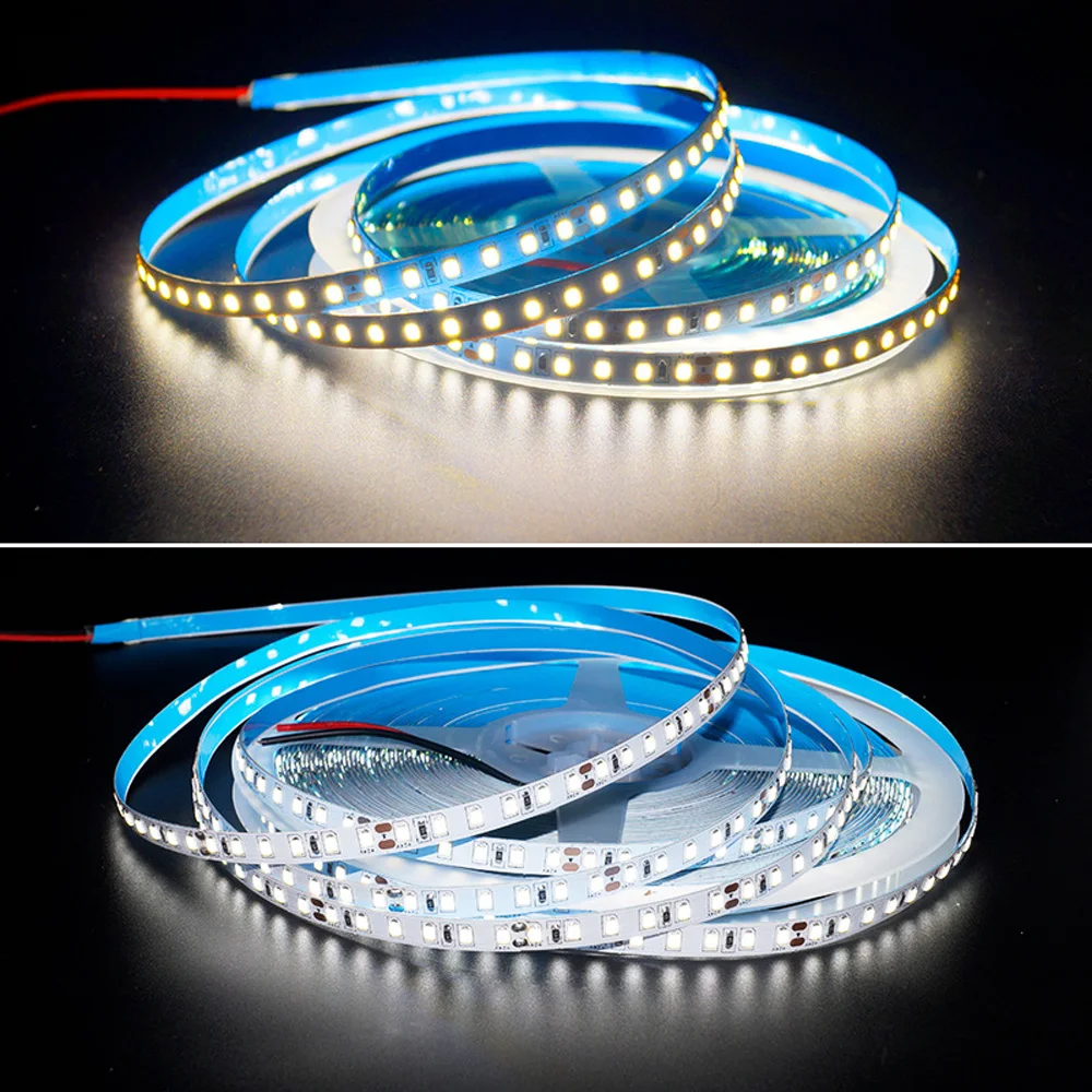 Imagem -03 - Flexível Led Light Strip para Decoração de Interiores Fita Lâmpada Quente Branco Vermelho Azul Verde dc 12v 24v 2835 100m por Lote