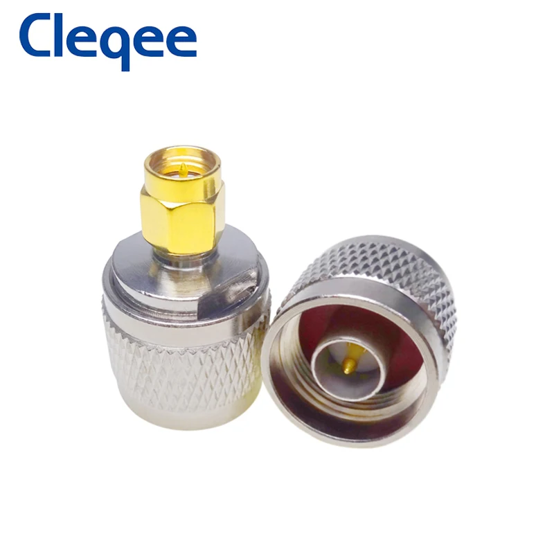 Cleqee 2PCS Hohe Qualität Kupfer RF Coax N stecker auf SMA stecker Koaxial SMA auf N Stecker Adapter