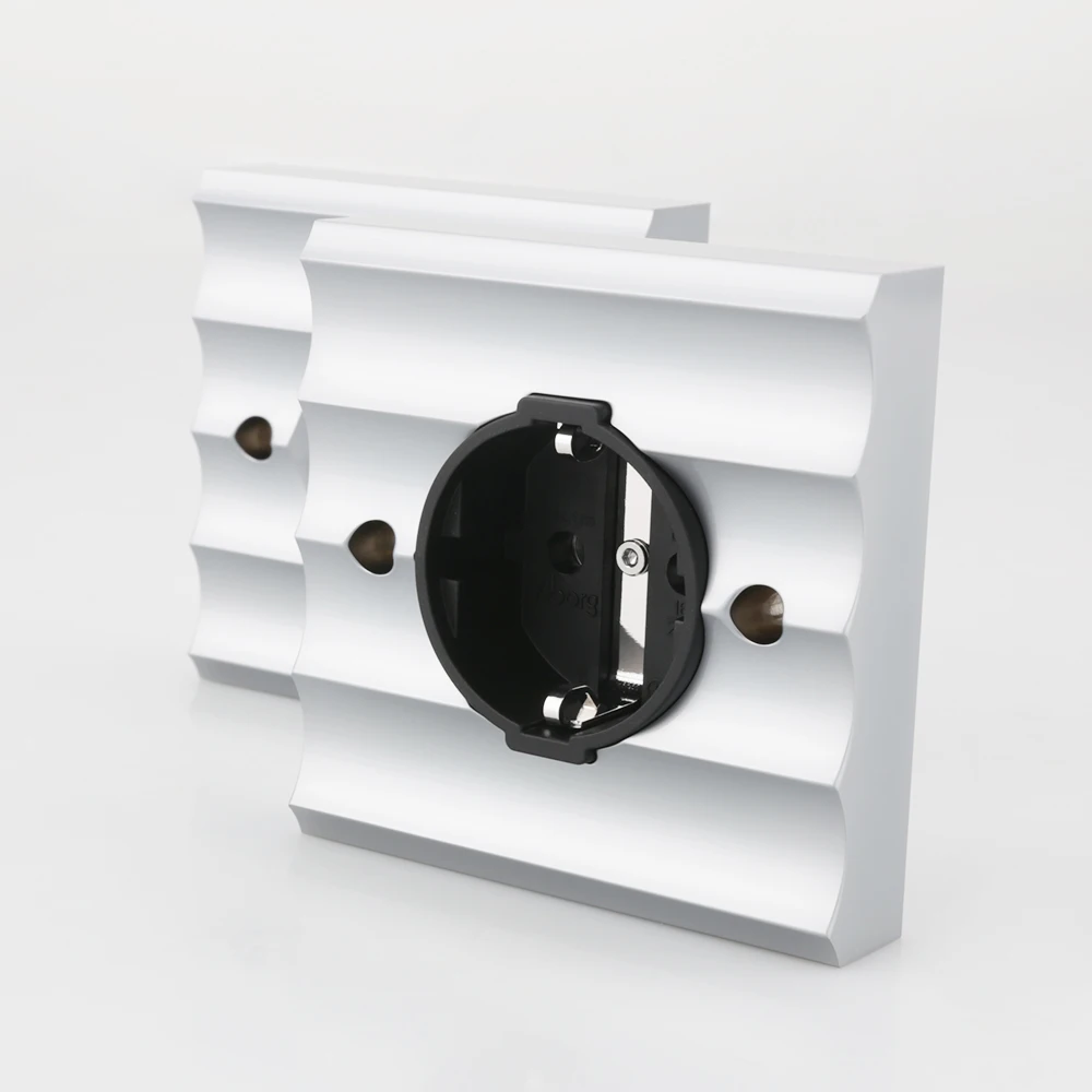 

Viborg-Pure Copper Rhodium Plated Schuko Sockets, Wall Socket Plug, Electrical Power Outlet, VE02R