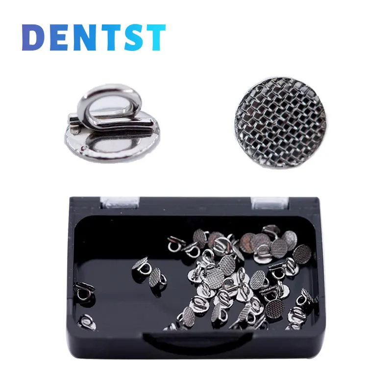 50pcs Dentst Orthodontics Direct Bond Eyelet Rect Round Metal For Orthodontic Treament