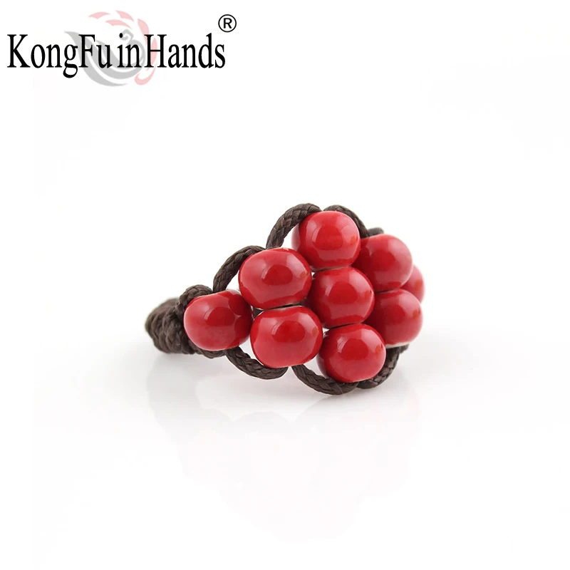 chinese knot classic Fashion Jewelry red/blue and white Ceramic Rings For Women Lovely cute originality Handmaking  ring set