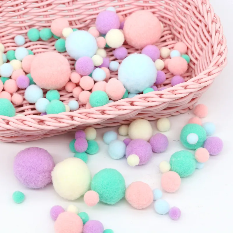 8/10/15/20/25/30mm Mini Pompom Balls Fluffy Soft Pompones Handmade Kids Toys Wedding Decor DIY Pompoms Sewing Craft Supplies