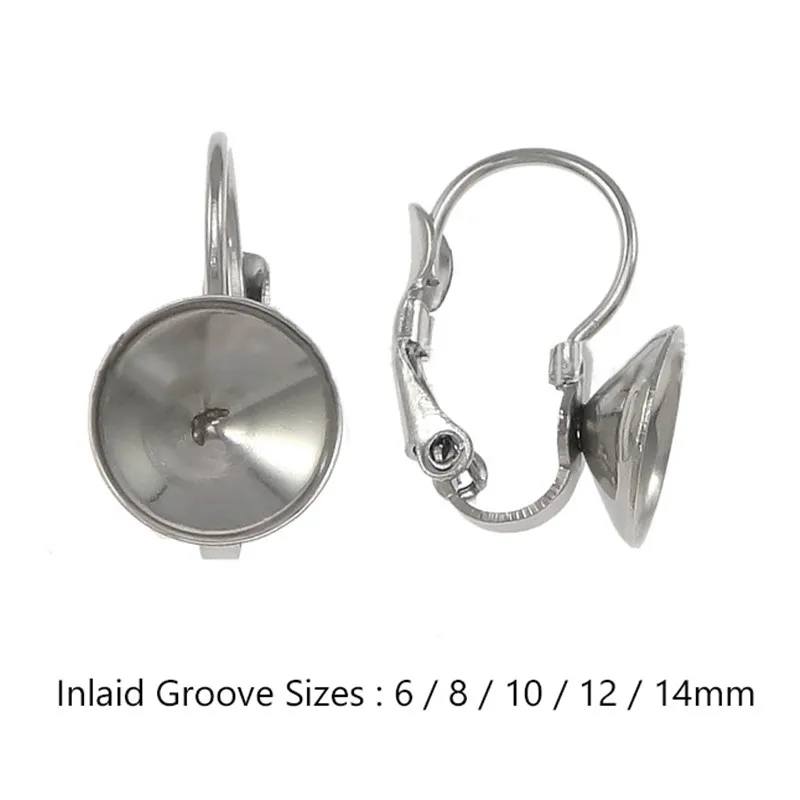 10PCS/lot Wholesale Stainless Steel France Clasp Hooks Cabochon For Jewelry DIY Making Earring Hooks Base Setting Findings