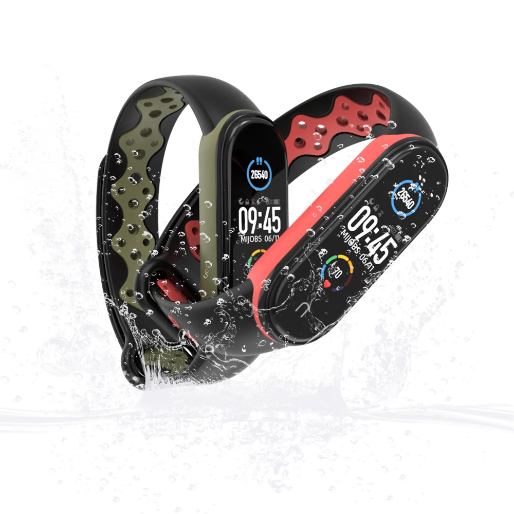 Sports Strap for Mi Band 4 5 3 Breathable for Xiaomi Bracelet Mi Bend 4 Belt Silicone Correas Miband 3 Opaska Xiomi Wristbands