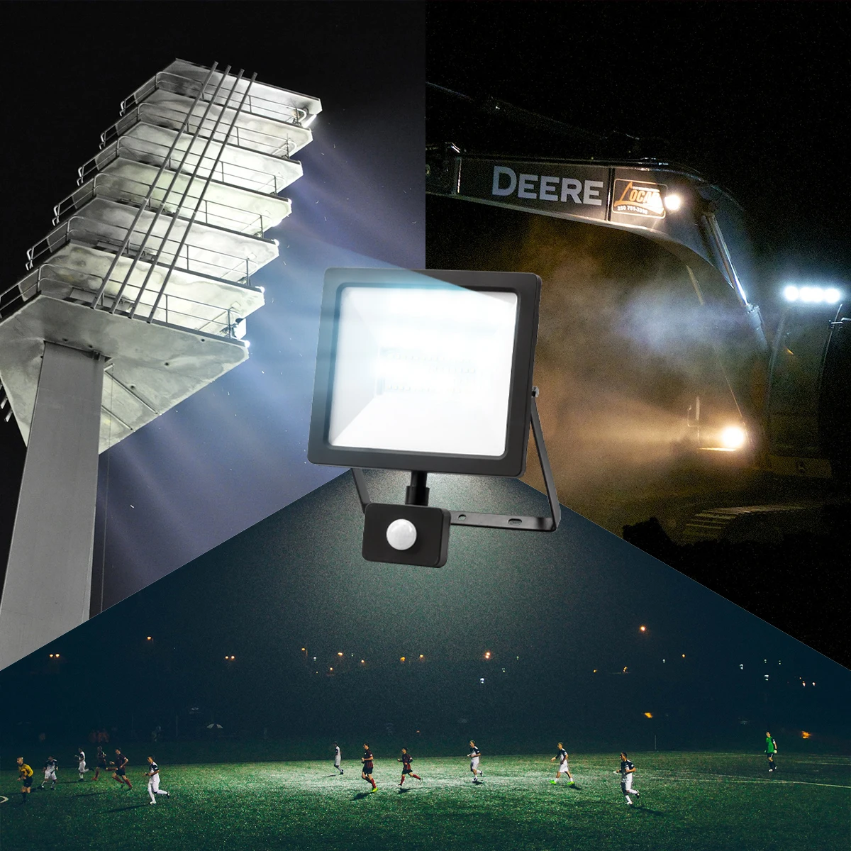 LED Floodlight 30W Motion Sensor Induction Style IP65 Cold White Light 6000K Human Body Induction Water Proof Lamp