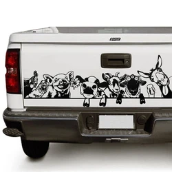 Farm animals Car Truck Wall Decal Kids Room Pig Sheep Donkey Chicken Roster Turkey Peeking Duck Motorhome Canping Rv Sticker