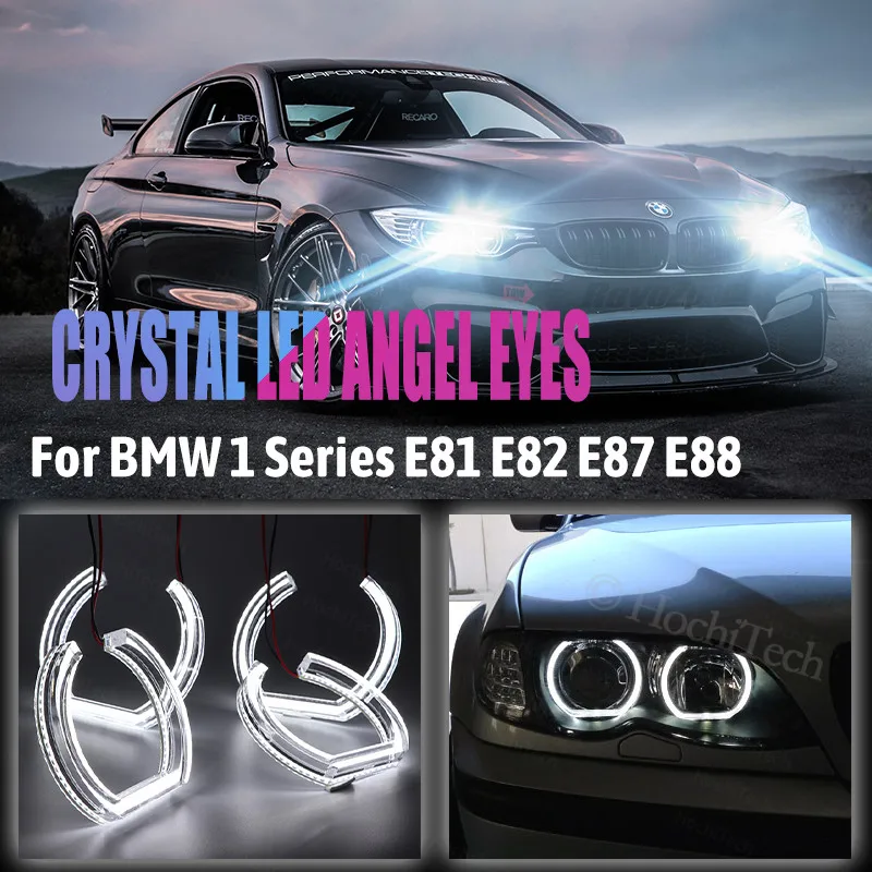 

DTM U Shape Light Crystal Halo Ring LED Angel Eyes Kit Day Light for BMW 1 Series E81 E82 E87 E88 Halogen Headlight 6000K White