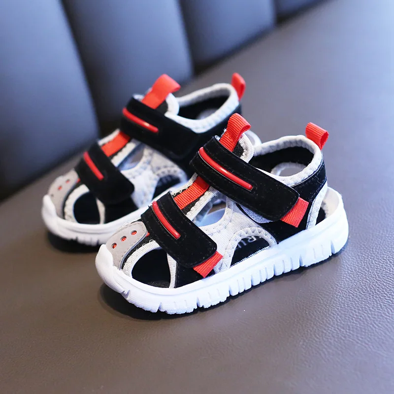 Sandalias de playa para niñas y niños, zapatos de tela infantiles de suela suave, calzado de playa a la moda para niños pequeños