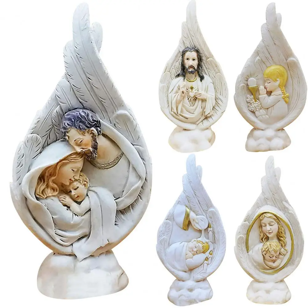 Angel Wing Art Figurines Garden Sculpture Anti-deform Exquisite Decorative Statue Angel Ornament Statue Room Decoration