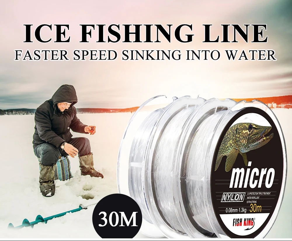 NGB 30M MICRO Nylon Eisfischerschnur 0,08mm-0,25mm 2,9LB-12,5LB Extra Starke Angelschnur für Winter-Eisfischen – Detail 1