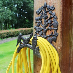 Heavy Duty Cast Iron Hose Holder,Garden & Yard Decorative Birds Wall Mounted Hose Butler,Water Pipe Holds