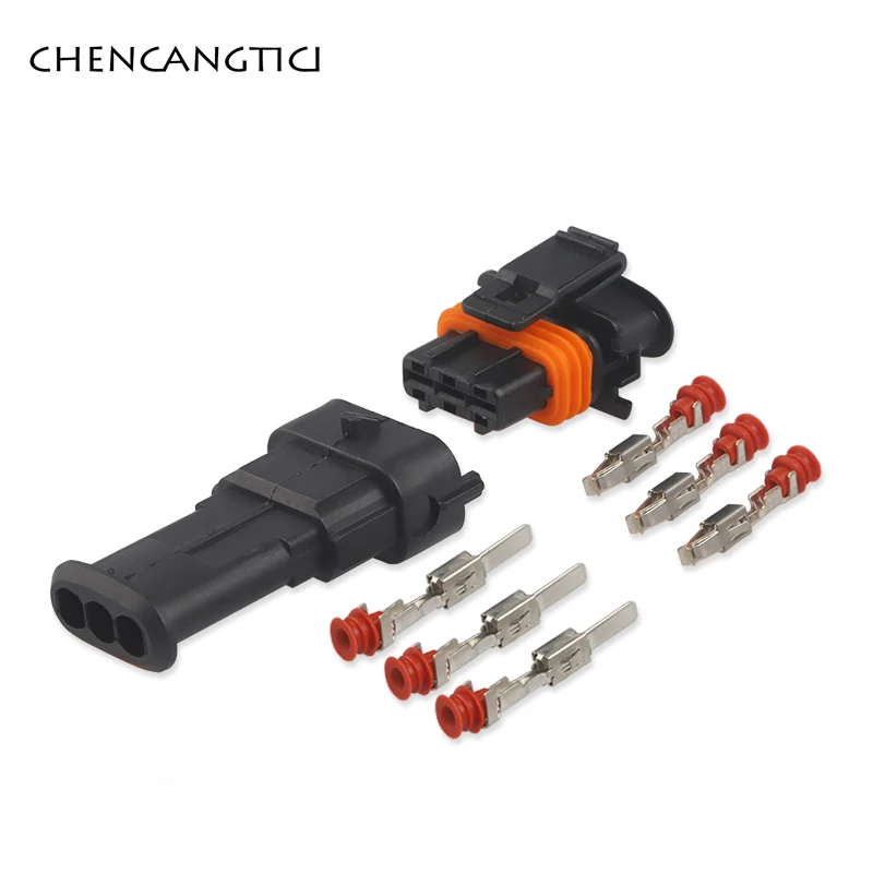 Conector de Sensor automotriz impermeable para coche, presión de combustible, enchufe macho hembra para Bosch 3,5 1928403110, 3 pines, 1928404073mm,