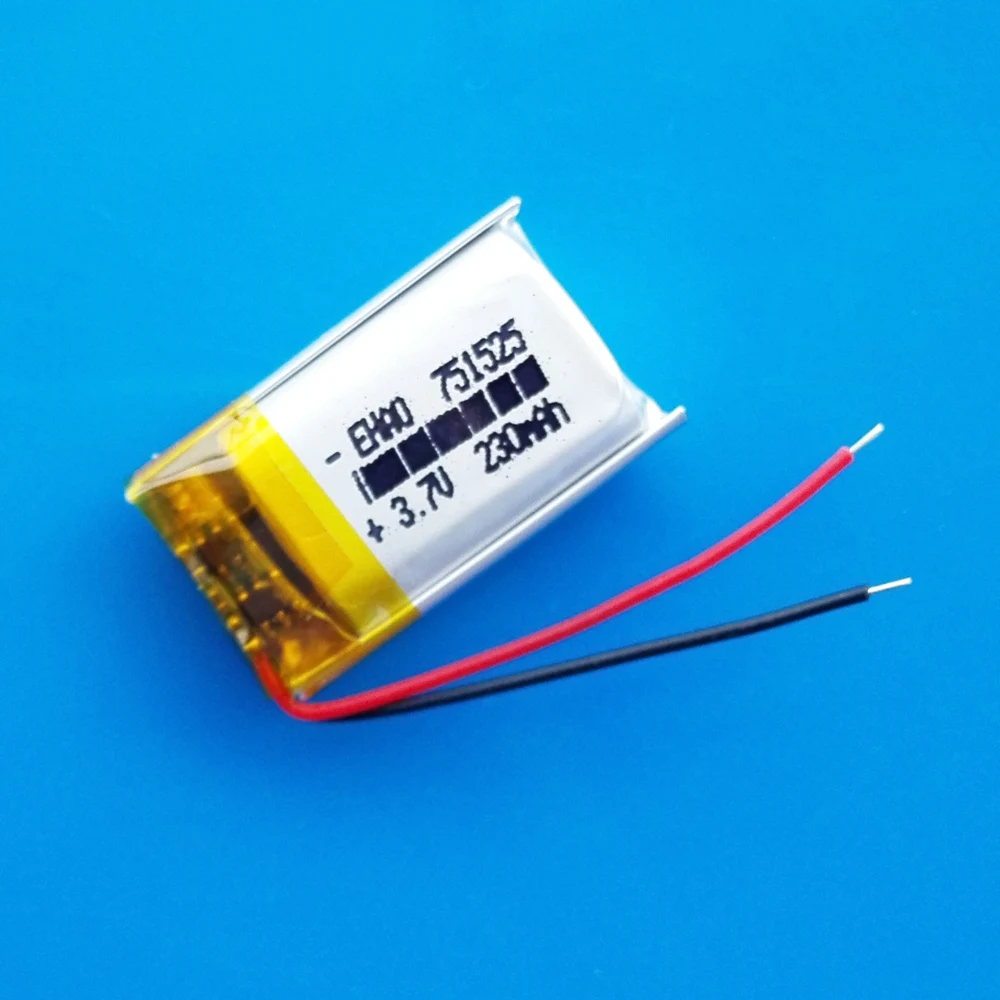 3.7V 230mAh 751525 Lithium Polymer Lipo Rechargeable Battery Quality Certification For MP3 Massager Led Light Bluetooth watch