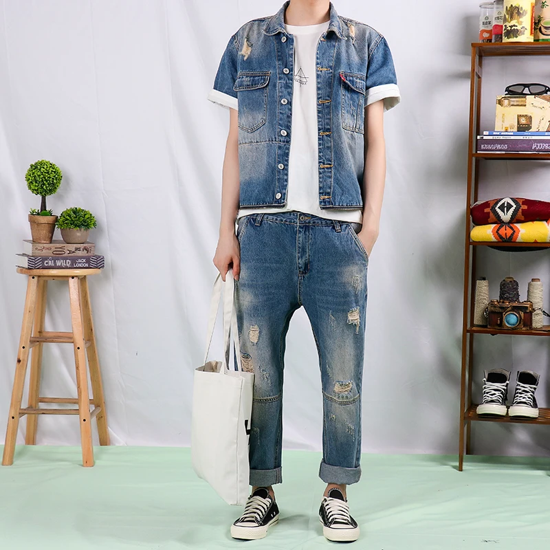 2020 New Retro Brand Fashion Detachable Jumpsuit Male One-piece Suit Men High Quality Jeans Men's Denim Overalls M-2XL