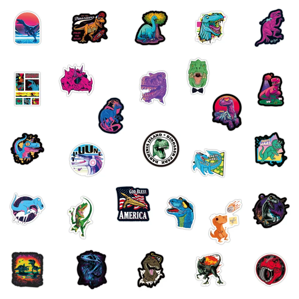 10/30/50PCS Dinosaur World Graffiti Stickers Personalized Waterproof Luggage Laptop  Refrigerator Water Cup Decoration Wholesale