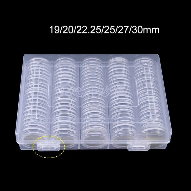 1000Pcs/Lot Coin Box Clear 30mm Round Boxed Holder Plastic Storage Capsules Display Cases Organizer Collectibles Gifts