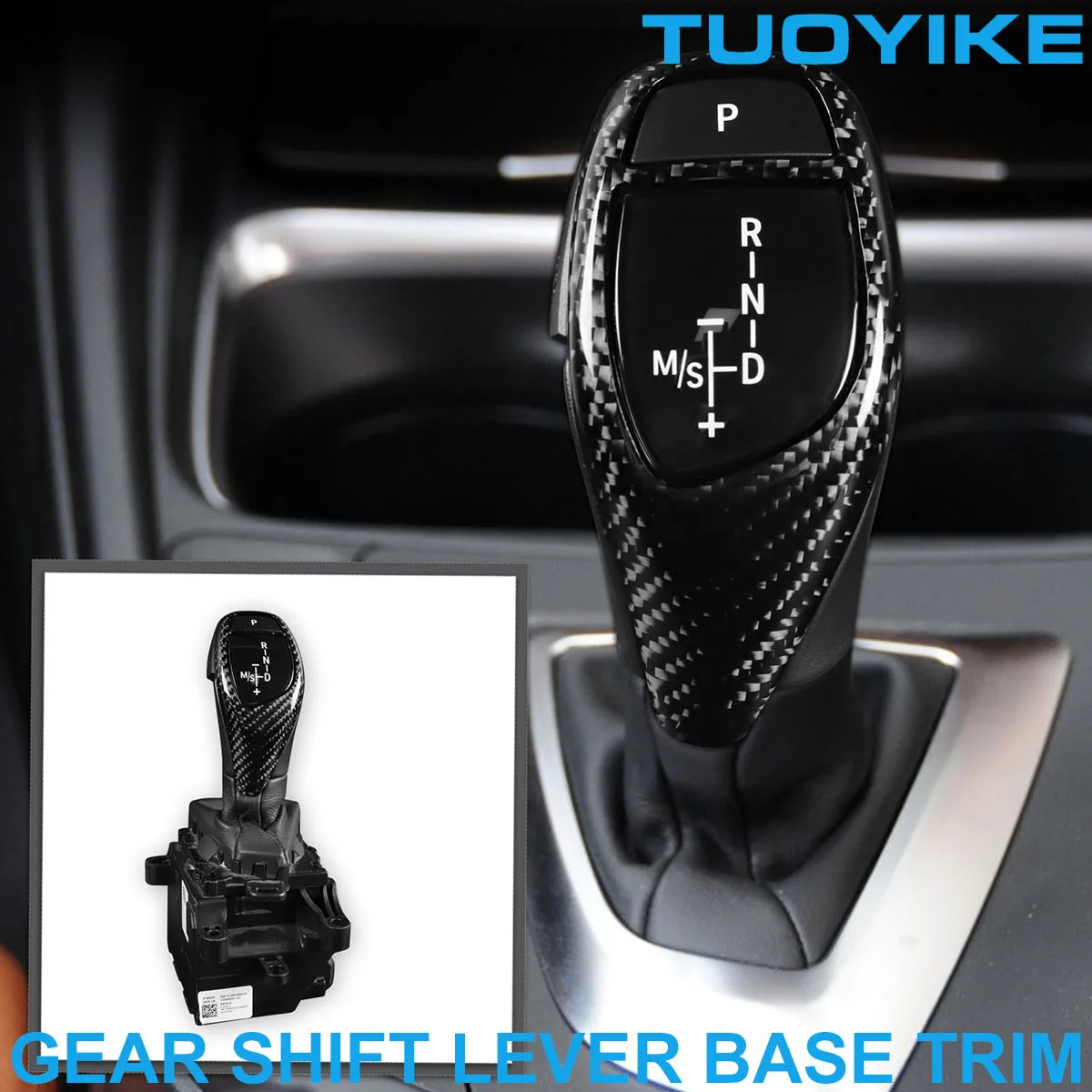 

LHD Car Real Carbon Fiber Central Gear Shift Lever Base Replace Assembly Upgrade Retrofit For BMW F22 F23 F32 M2 M235i 14-2021