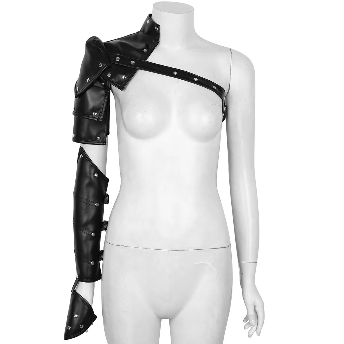 Donna uomo Body Shoulder armature Harness Belt Gothic Steampunk PU Leather spalla con tracolla Party Cosplay Knight Costumes