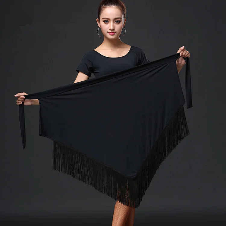 2020 New Lady Fringed Triangle Latin Dress Sexy One Skirt Adult Skirt Latin Dance Dress Costume Women\'s Black Practice Skirt