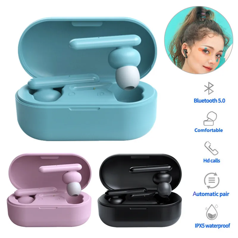 Earphones Wireless In Ear Fingerprint Touch Headset IPX5 Waterproof Noise Cancelling Stereo Earbuds with Mic