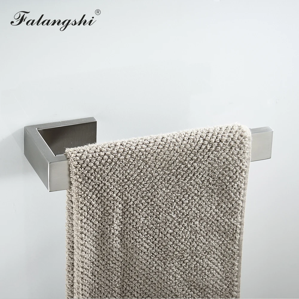 Bathroom Hardware Set Robe Hooks Tissue Roll Paper Holder Towel Holder Single Towel Bar Brushed Bath Accessories WB8857