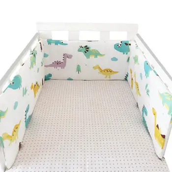 Pare-choc de lit de bébé en coton, motif de dessin animé de dinosaure, coussin de Protection multicolore pour nouveau-né