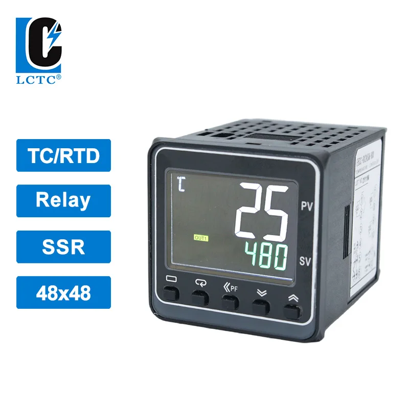 

TC/RTD K/E/J PT100 multi input 48x48mm LCD digital intelligent pid temperature controller SSR Relay output 2 alarm